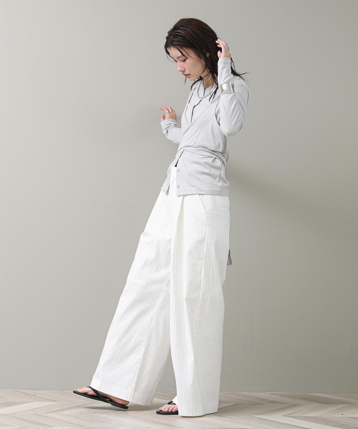 The rejoice麻混ビッグワイドパンツ | SEKIMIKI Online