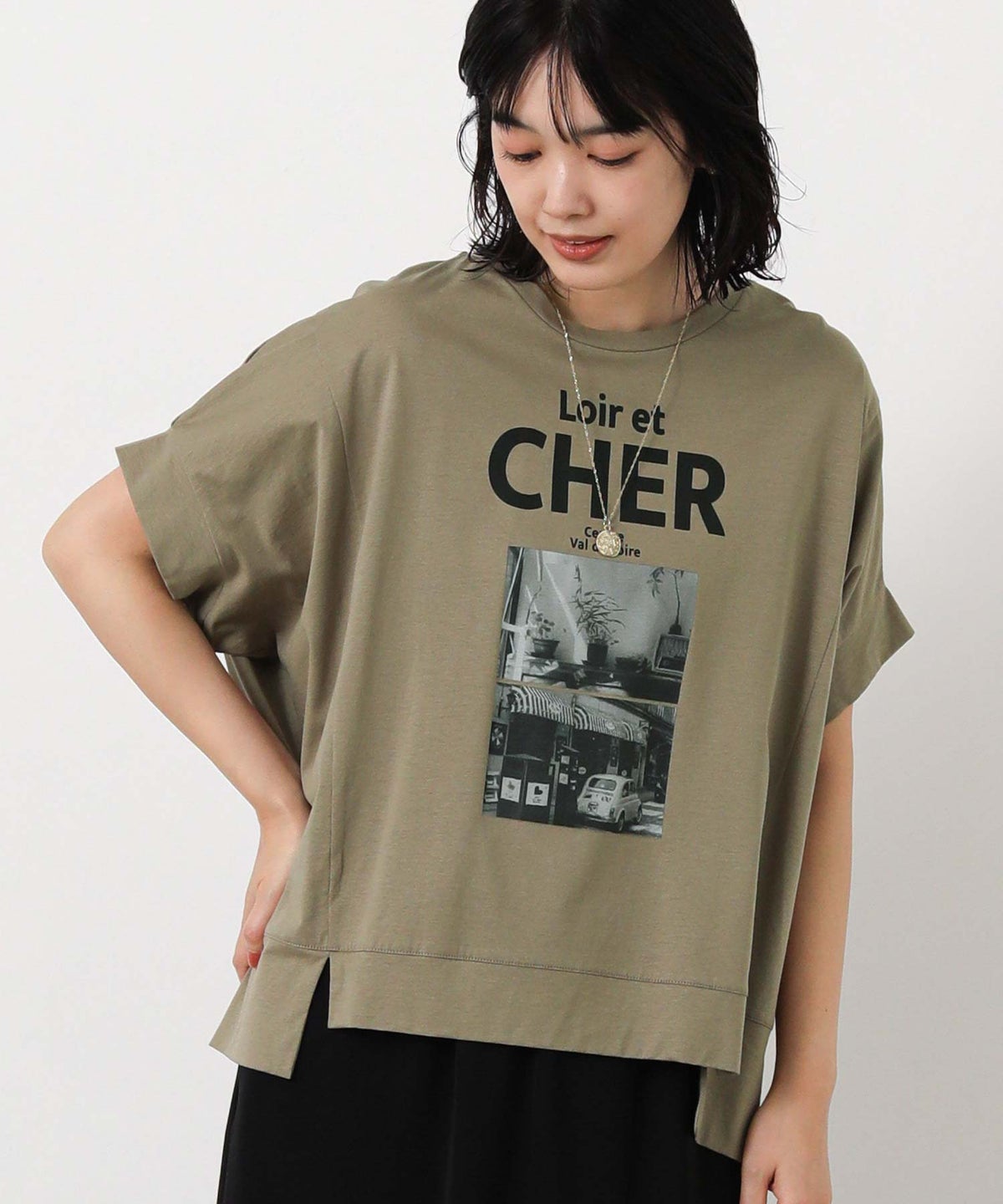 Gready Brilliant CHERフォトワイドフレンチスリーブカットソー