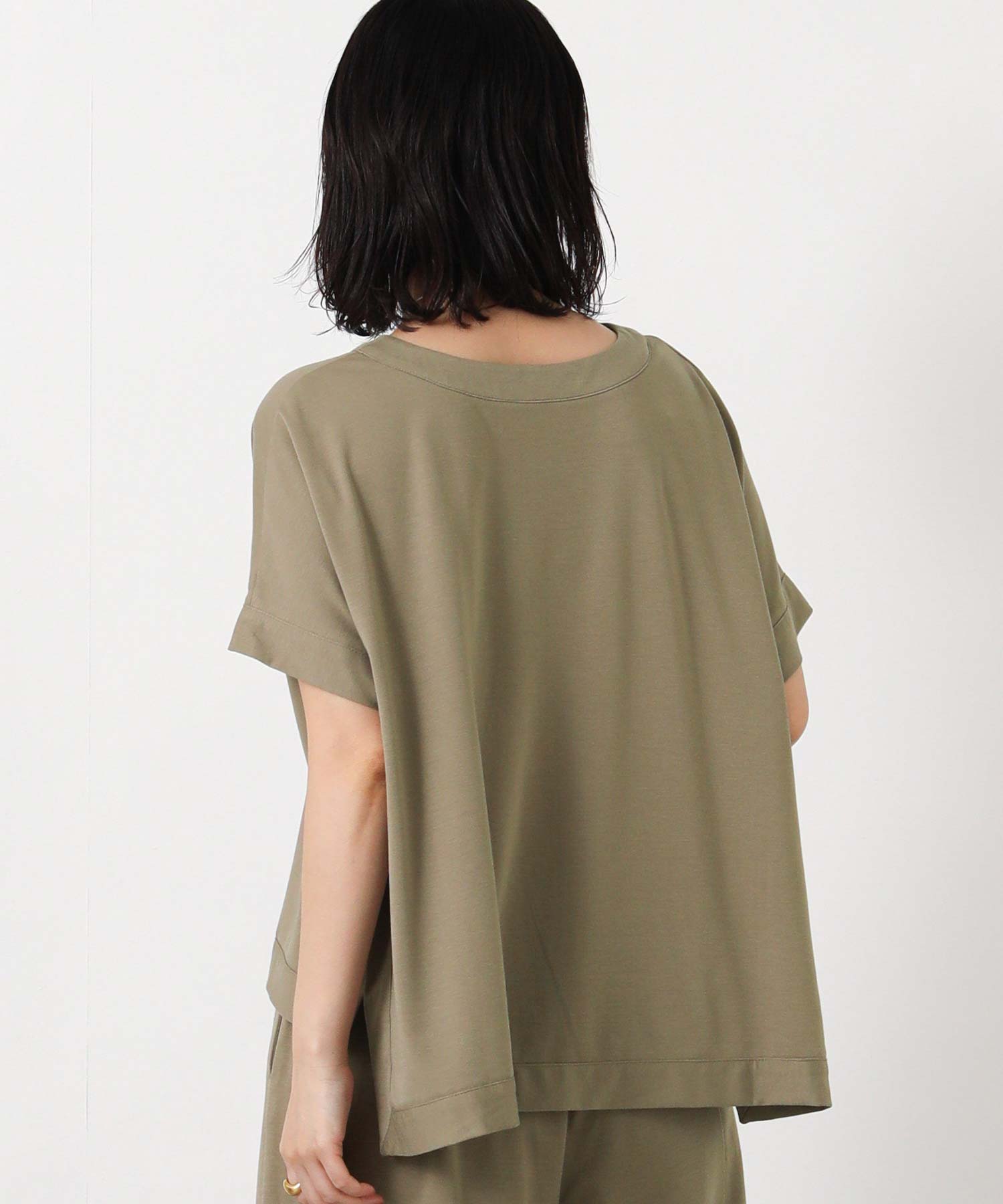 Gready Brilliantスムースボートネックフレンチスリーブカットソー