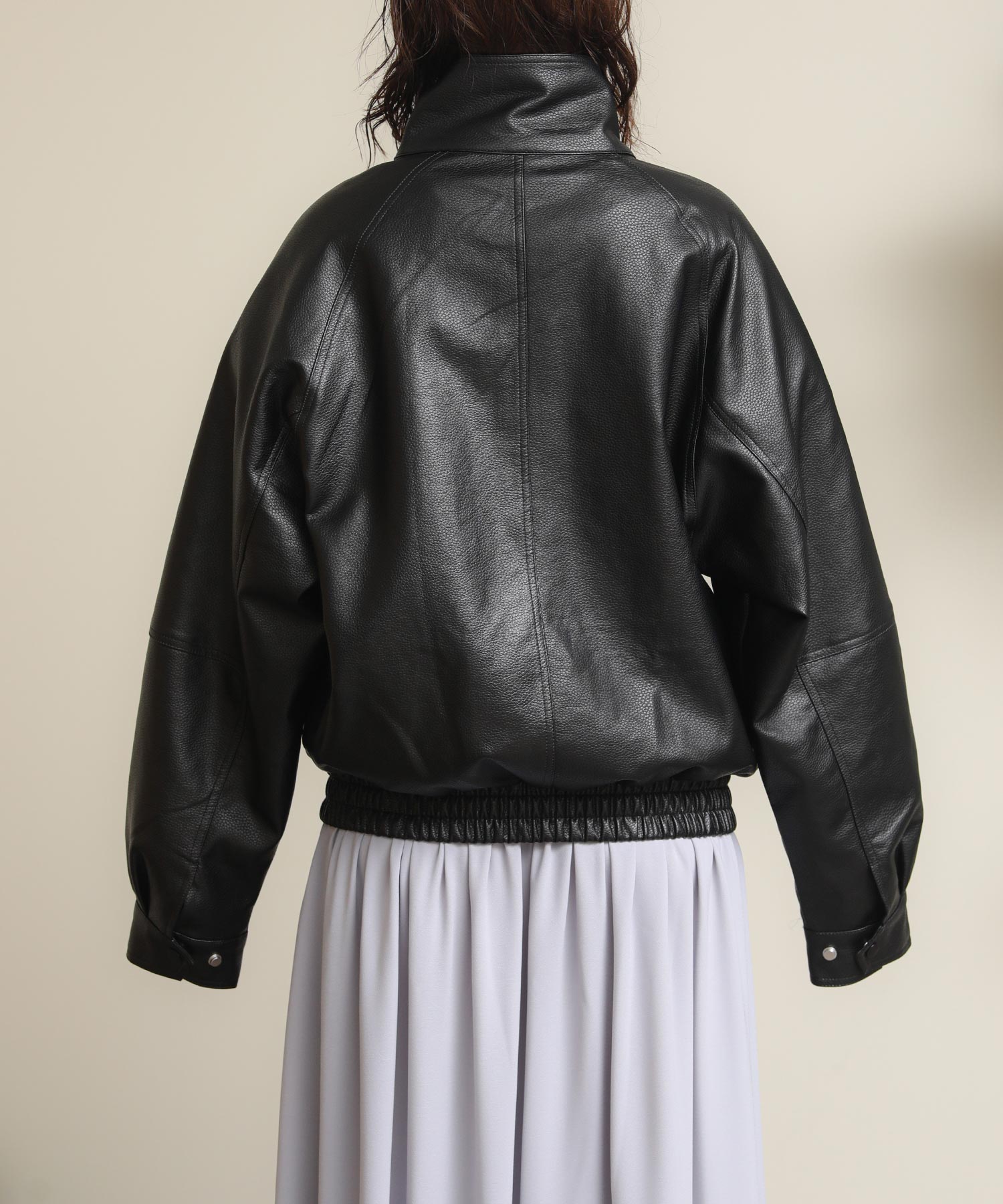 The rejoiceフェイクレザースタンドブルゾン【オンライン限定先行予約