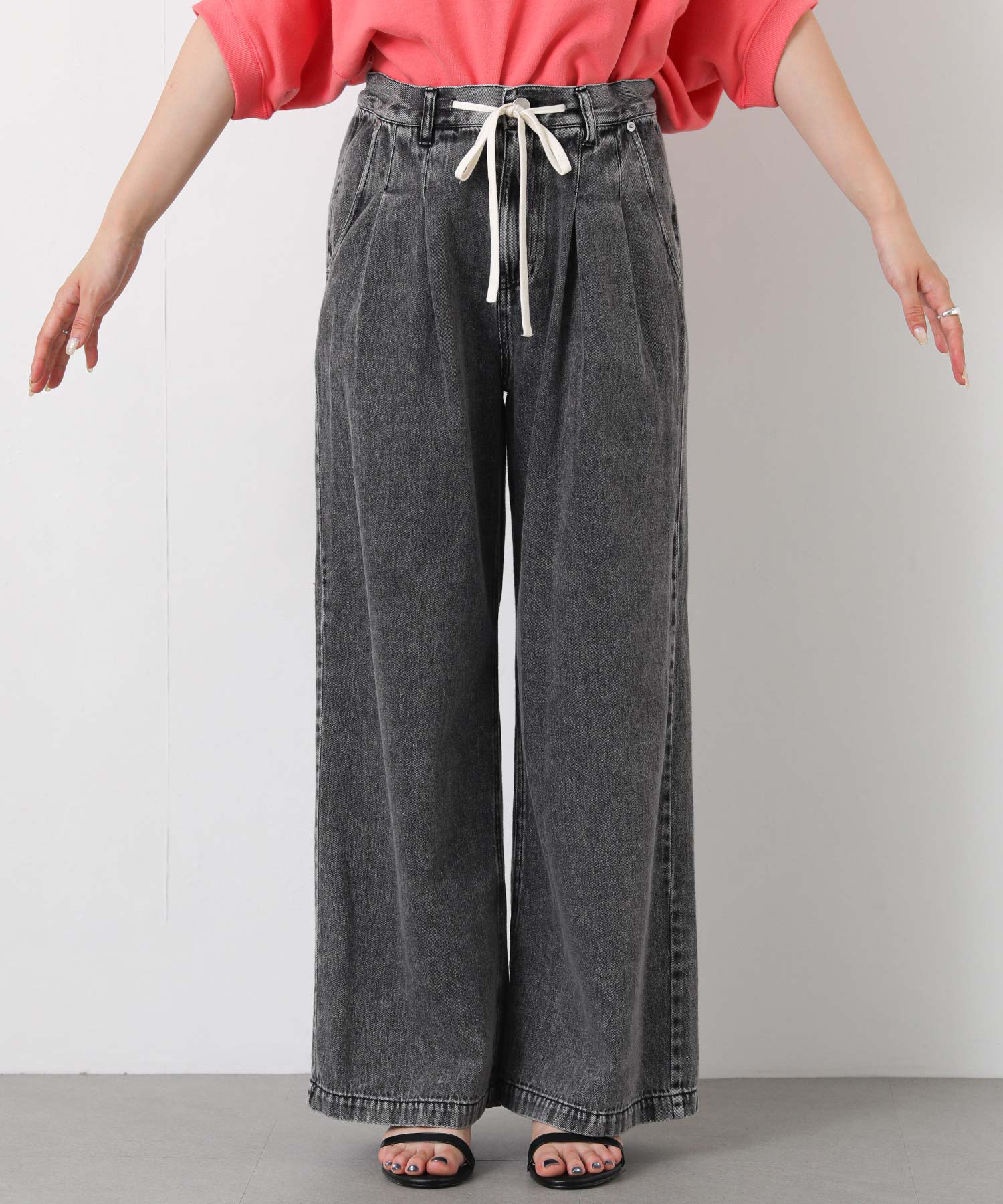 gready brilliant購入　 FAVORI ワイドパンツ Gready Brilliantコード付ワイドデニムパンツ | SEKIMIKI Online