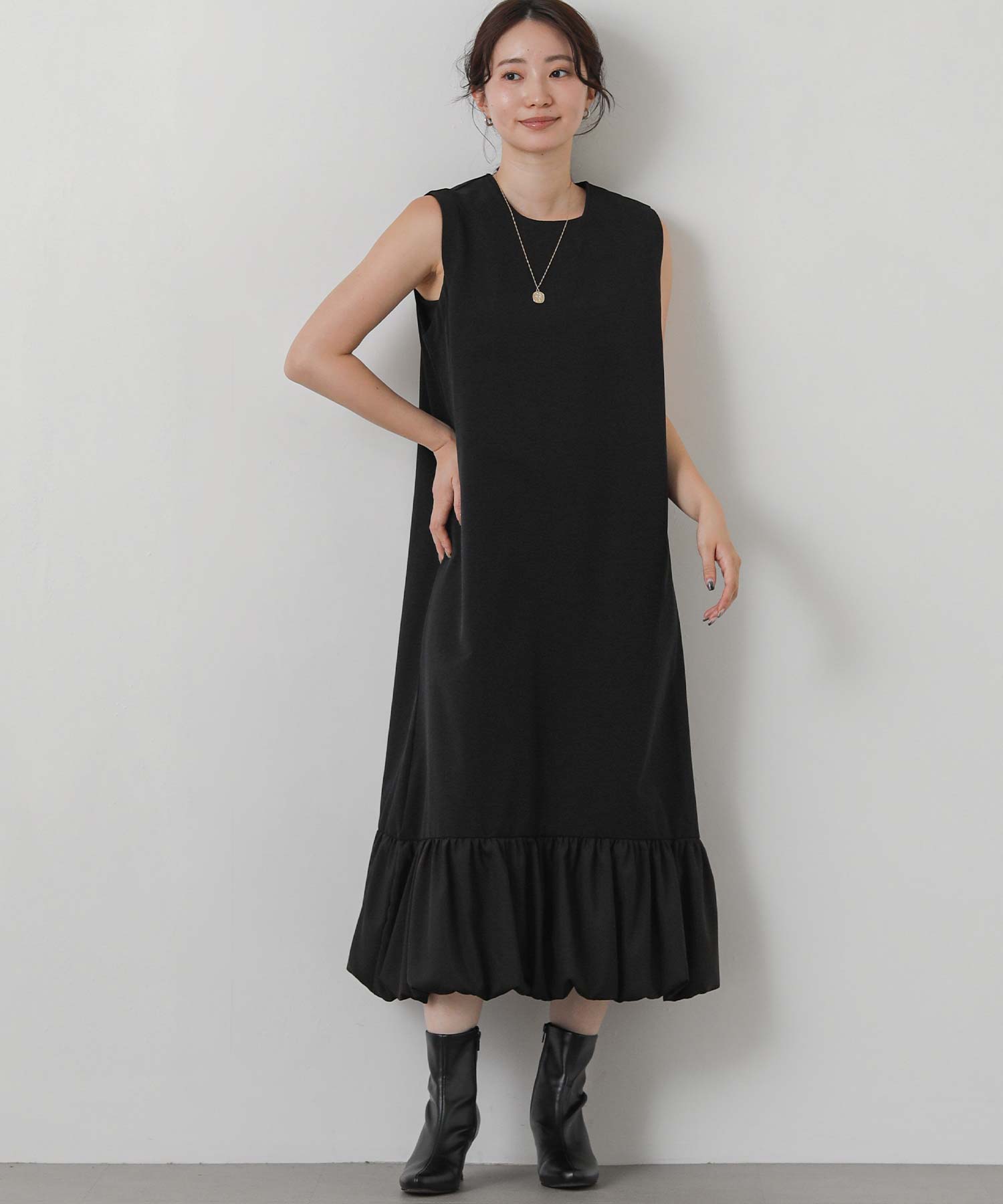 Katie ベロアセーラーワンピース　パンツ　ブラック Gready Brilliantバルーンヘム120ワンピース | SEKIMIKI Online