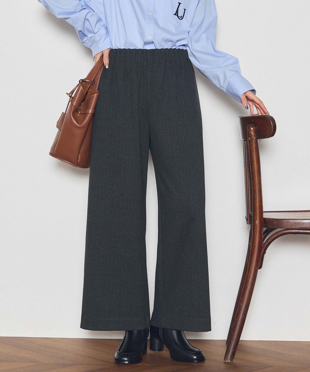 今っぽシルエットのワイドパンツ Gready Brilliant 圧縮キャタピラーワイド