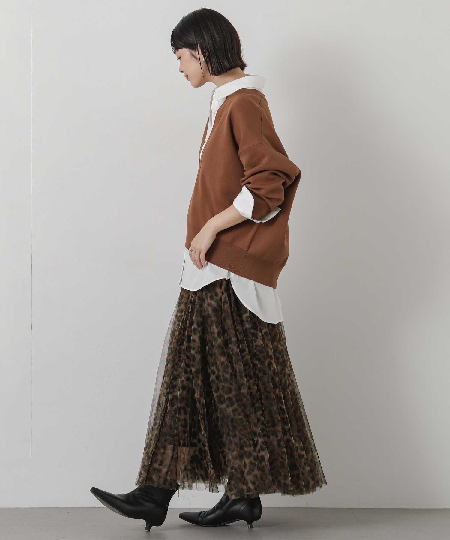 再値下げ！試着のみ！GUCCI＊シルク100% レオパード柄スカート Gready BrilliantCPレオパードチュールスカート | SEKIMIKI Online